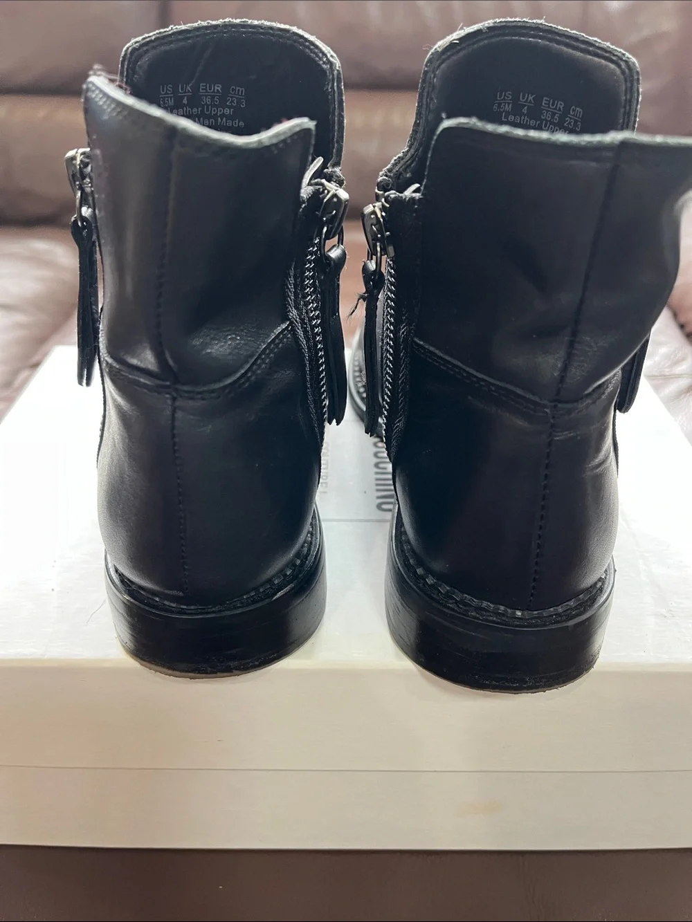 Black Leather Franco Sarto Women's Ankle Boots - Classic Zip Booties